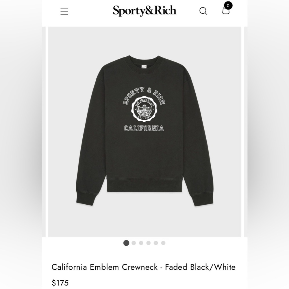 Sporty‎ & Rich Black and White Crewneck
